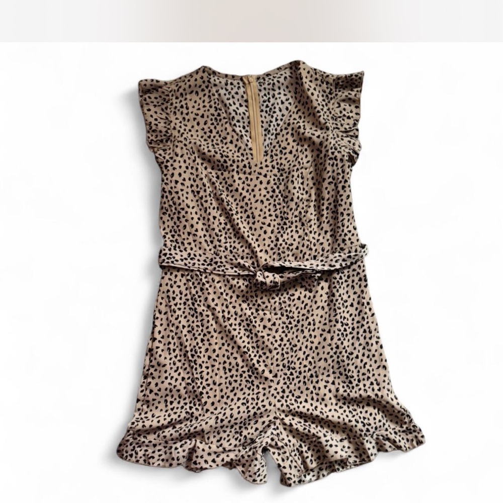 SHEIN Animal Print Ruffle Jumpsuit